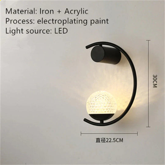 Luxury Creative Led Bedside Wall Lamp H / Warm White (2700-3500K) Wall Light