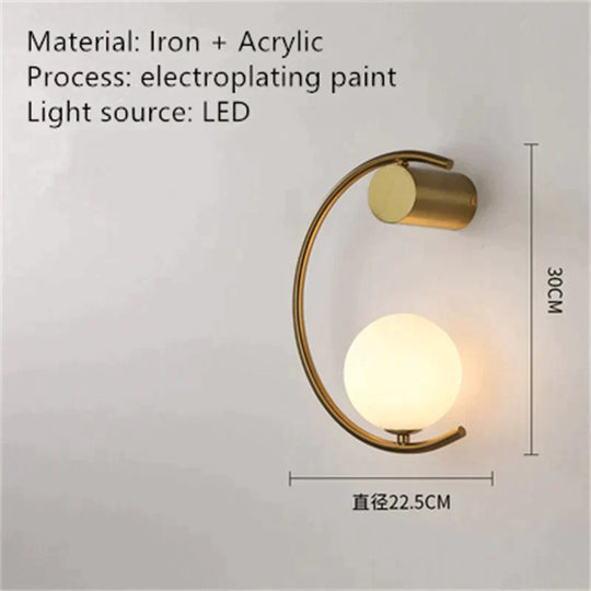 Luxury Creative Led Bedside Wall Lamp Wall Light