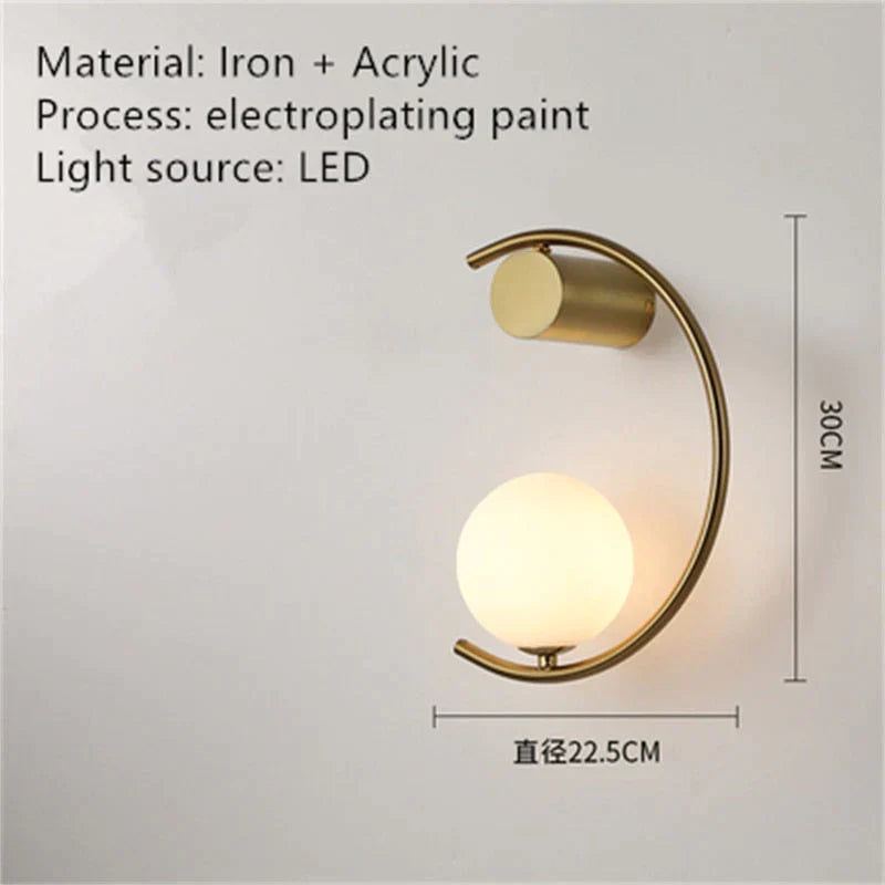 Luxury Creative Led Bedside Wall Lamp J / Warm White (2700-3500K) Wall Light