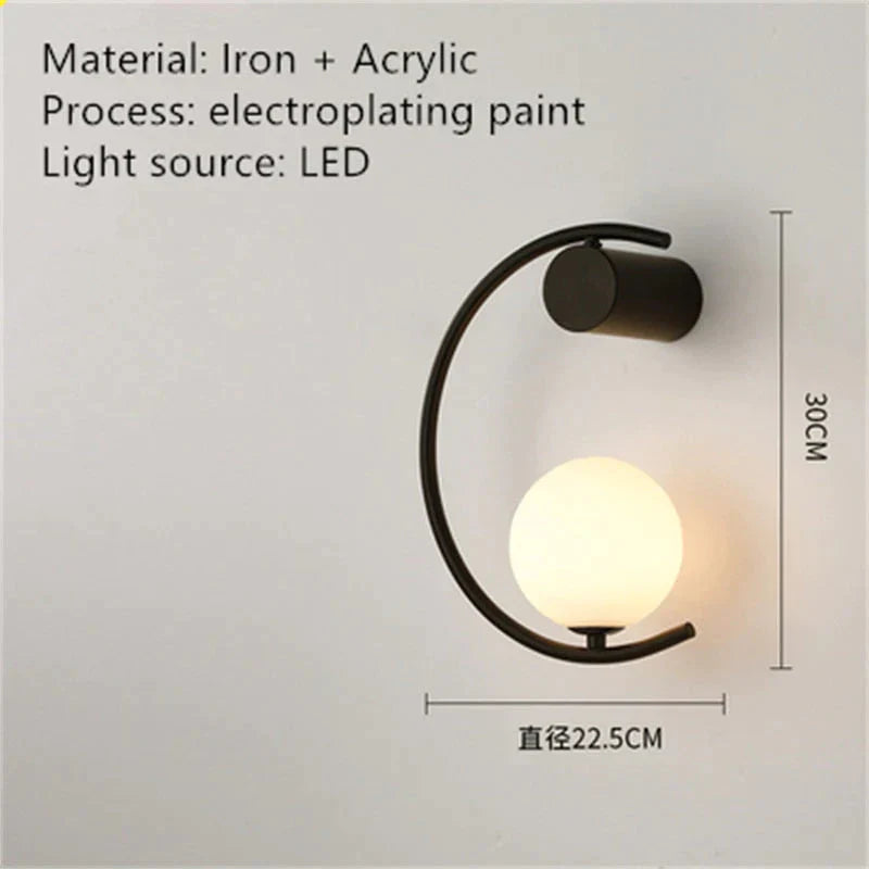 Luxury creative LED Bedside wall lamp