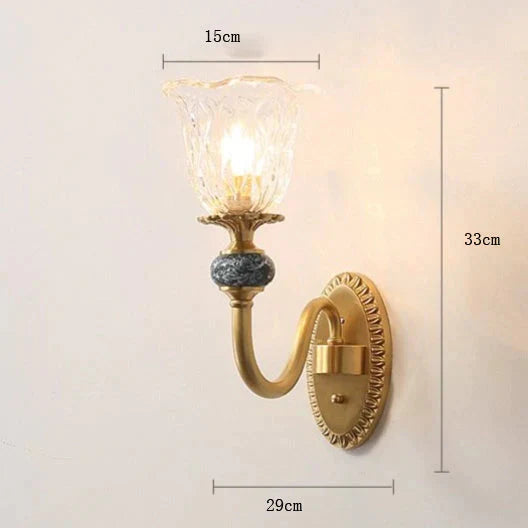 Luxury Nordic Style Bedroom Full Copper Wall Lamp