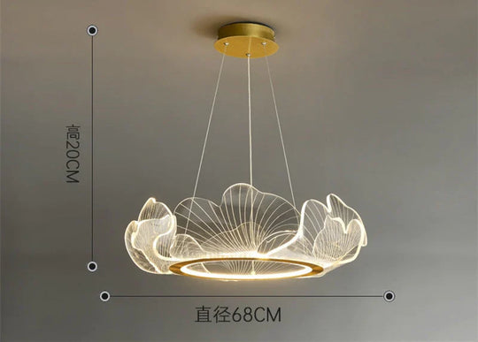 Mancos - Acrylic Leaves Led Modern Chandelier Dia68Cm / Warm White Chandelier