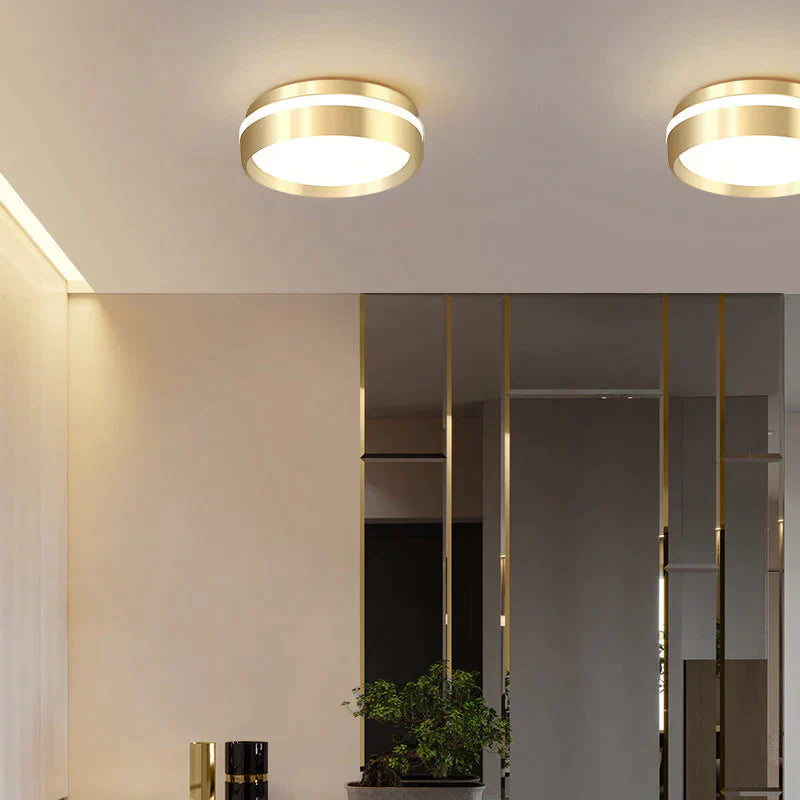 Mara-Modern Minimalist Gateway Round Gold Led Small Ceiling Lamp