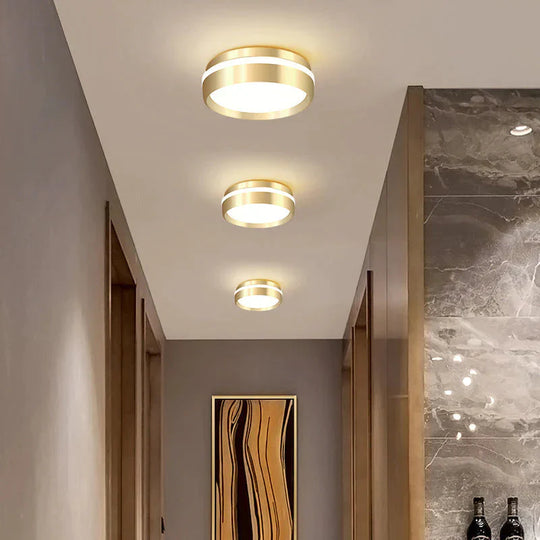 Mara-Modern Minimalist Gateway Round Gold LED Small Ceiling Lamp