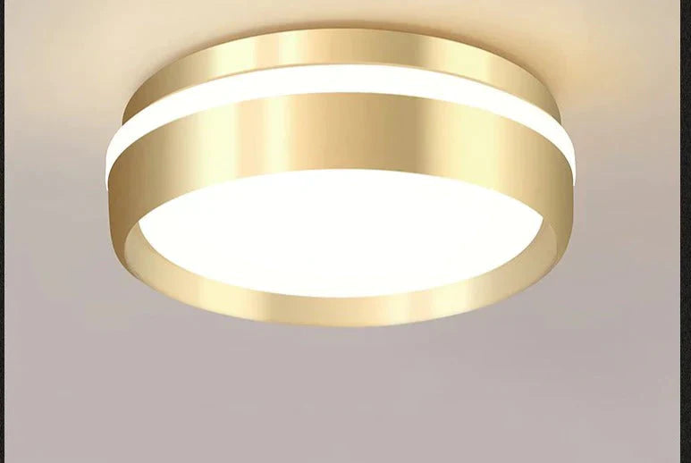 Mara-Modern Minimalist Gateway Round Gold LED Small Ceiling Lamp