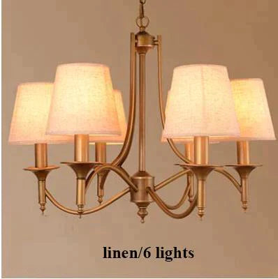 Metal Bronze Chandelier 6/8 Heads For Living Room Ceiling Light