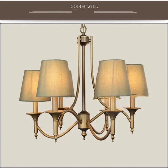 Metal Bronze Chandelier 6/8 Heads For Living Room Ceiling Light