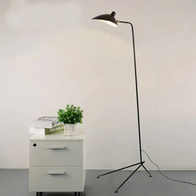 Modern Art Floor LED Lamp for Living Room Bedroom Study Office Lustre Black Standing Floor Light with Flexible Adjustable Head