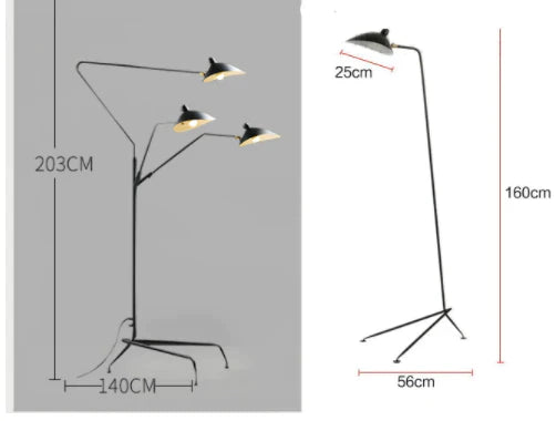 Modern Art Floor Led Lamp For Living Room Bedroom Study Office Lustre Black Standing Light With