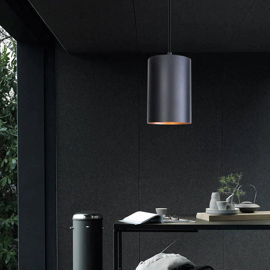 Modern Black Aluminum Pendant Light LED E27 Nordic Industrail Hanging Lamp For Living Room Restaurant Study Bedroom Office Loft