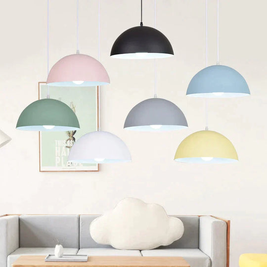 Modern Ceiling Lamps Semicircle Lampshade Aluminum Pendant Lights Restaurant Dining Table Kitchen Decorative Lighting