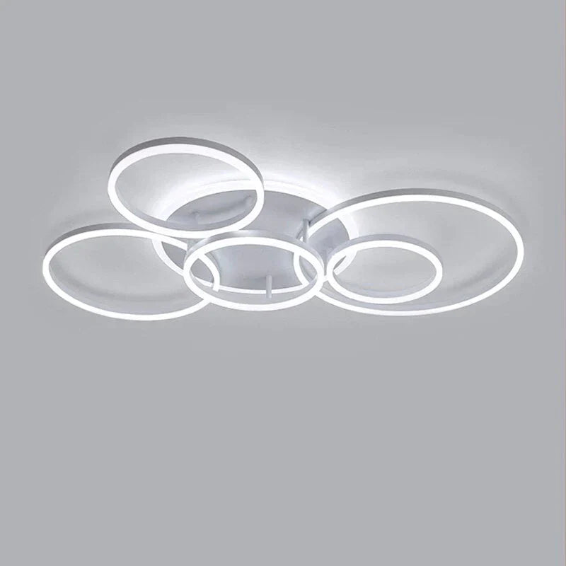 Modern Ceiling Lights For Living Room Circle Gold Brown LED Plafon Decor Bedroom Lamps Fixture With Remote Control Lustre