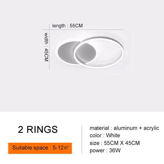 Modern Ceiling Lights For Living Room Circle Gold Brown LED Plafon Decor Bedroom Lamps Fixture With Remote Control Lustre