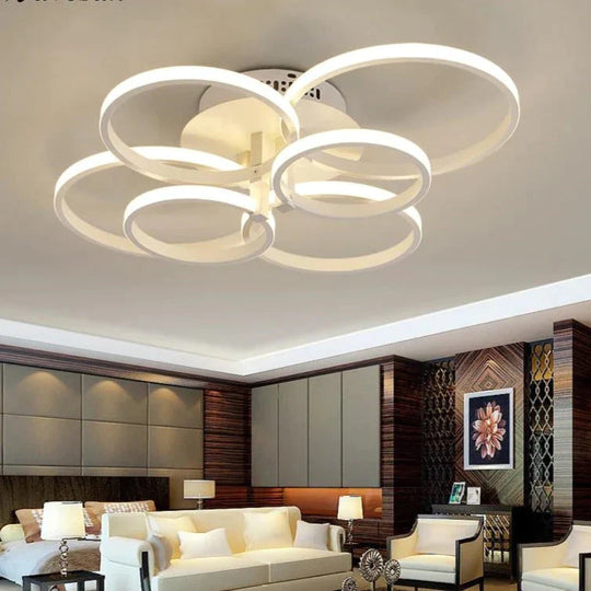 Modern Ceiling Lights LED Ceiling Lamp For Living Room Bedroom White Coffee Color Surface Mounted Round Lamps Remote Control