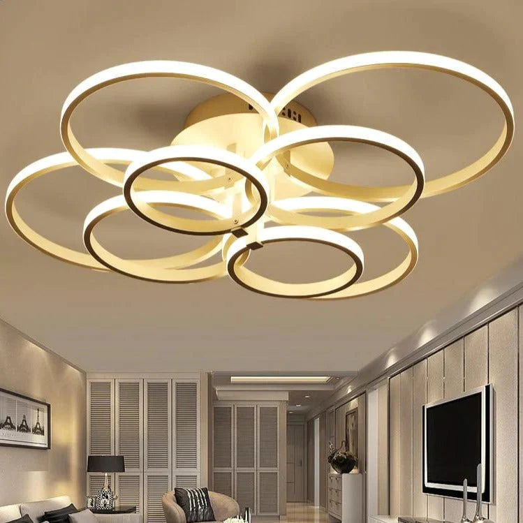 Modern Ceiling Lights LED Ceiling Lamp For Living Room Bedroom White Coffee Color Surface Mounted Round Lamps Remote Control