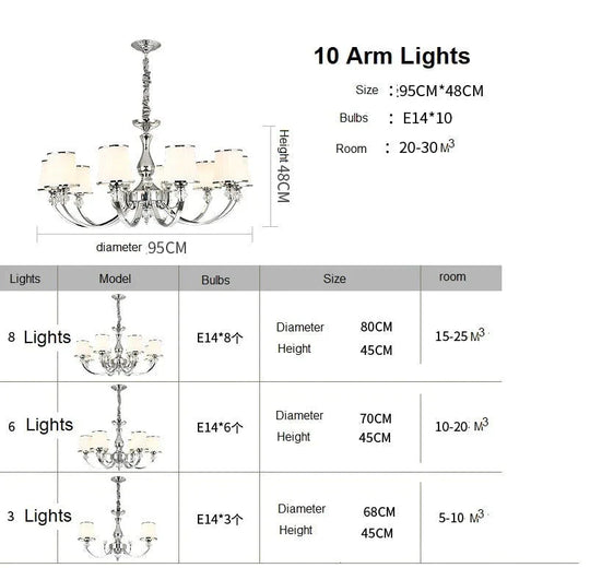 Modern Chrome Chandelier Lights For Living Room