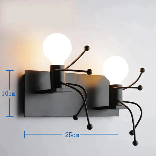 Modern Creative Minimalism Metal Robot Ants Lamps For Kids Baby Living Room Wall Light