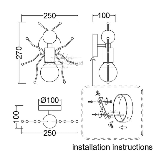 Modern Creative Minimalism Metal Robot Ants Lamps For Kids Baby Living Room Wall Light