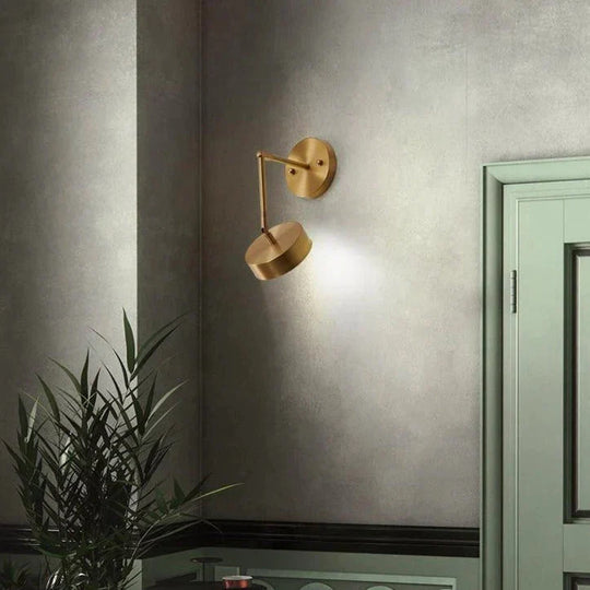 Modern Creative Nordic Bedroom Bedside Full Copper Wall Lamp