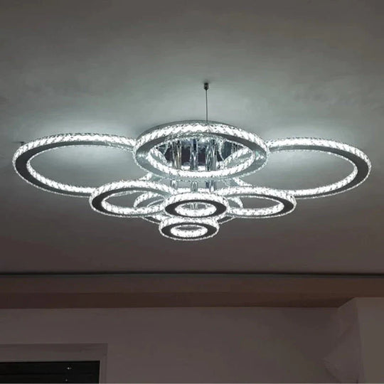 Modern Crystal Ceiling Lights Living Room Luxury Silver Ceiling Light Bedroom Led Ceiling Lamps Dining Crystal Fixtures Kitchen