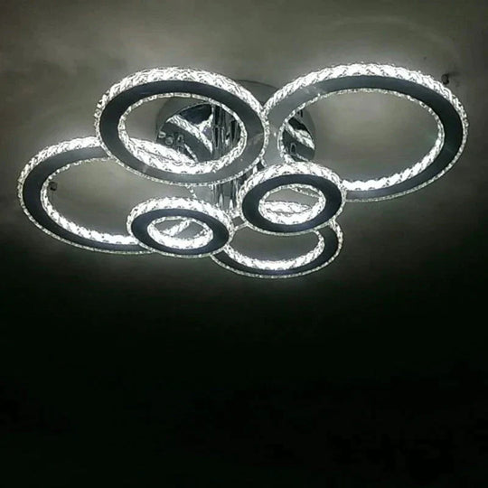 Modern Crystal Ceiling Lights Living Room Luxury Silver Light Bedroom Led Lamps Dining Fixtures