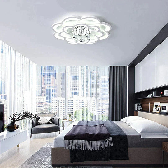 Modern Crystal Led Ceiling Lights For Living Room Bedroom Home Deco Lamp