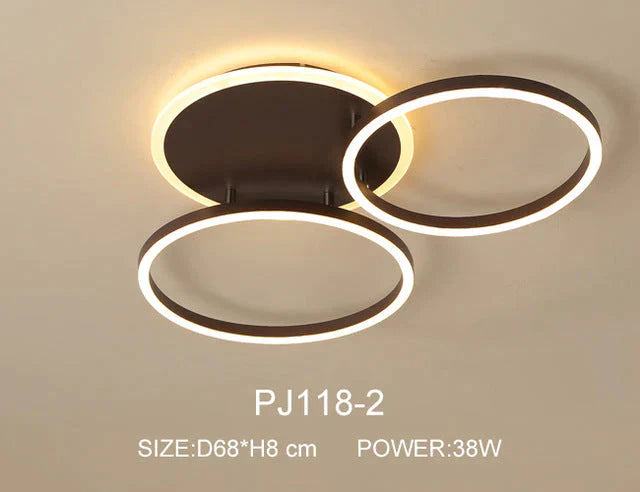 Modern Dimmable LED Ceiling Lights Brown Rings Ceiling Lighting For Kitchen Bedroom Industrial Home Decor Living Room Lights