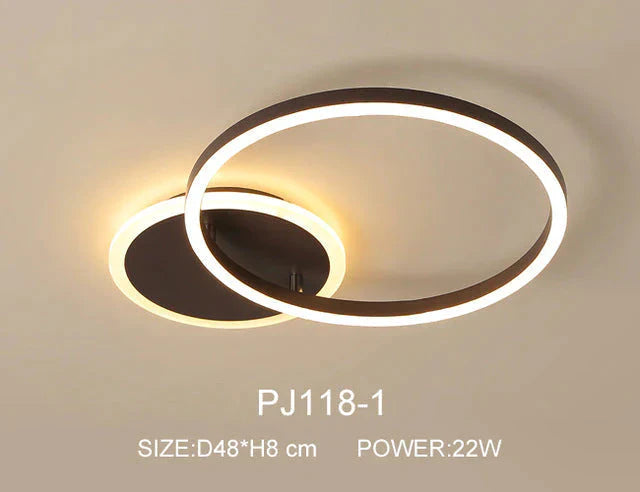 Modern Dimmable LED Ceiling Lights Brown Rings Ceiling Lighting For Kitchen Bedroom Industrial Home Decor Living Room Lights