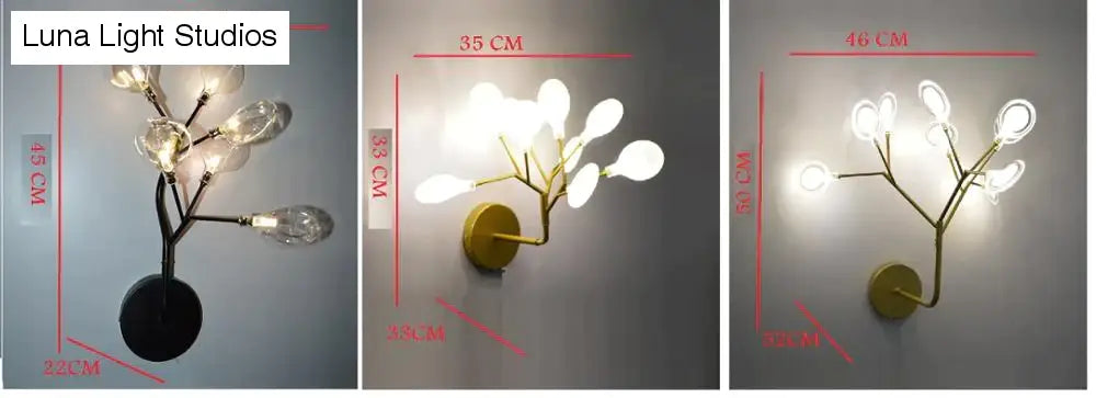 Modern Firefly Tree Branch Led Wall Light For Bedroom Study Room