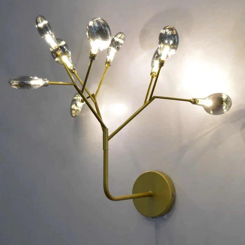 Modern firefly Tree Branch LED Wall Light for Bedroom Study Room