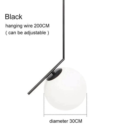 Lampes suspendues modernes en forme de boule de verre pour salle à manger, luminaires d'intérieur, de cuisine, de bar, de restaurant