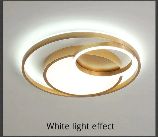 Modern Golden Round LED Ceiling Lamps Living Room Bedroom Dimmable Remote Control Acrylic Light Indoor Lighting