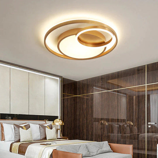 Modern Golden Round LED Ceiling Lamps Living Room Bedroom Dimmable Remote Control Acrylic Light Indoor Lighting