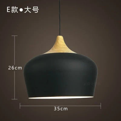 Modern Hanging Ceiling Lamps Wood Aluminium E27 Pendant Lights, Dining Room Table Bedside Kitchen Decoration Lighting