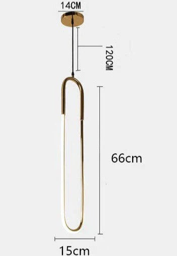 Modern Iron U Style Gold Pendant Lights Energy Saving Tube lustre luminaire suspension Light Fixtures For Living Room Hanglamp