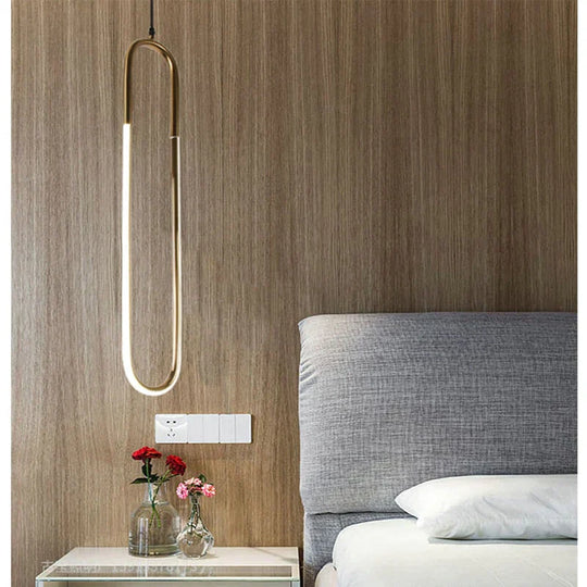 Modern Iron U Style Gold Pendant Lights Energy Saving Tube lustre luminaire suspension Light Fixtures For Living Room Hanglamp