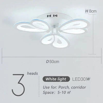 Modern Led Ceiling Light Butterfly Lamp Shape With Remote Control Acrylic Lights For Living Room Bedroom Home Lighting