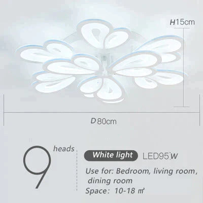 Modern Led Ceiling Light Butterfly Lamp Shape With Remote Control Acrylic Lights For Living Room