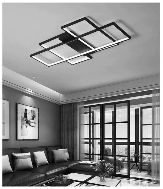 Modern Led Ceiling Light Living Room Bedroom Dining Room Aluminum alloy Black&White Led Chandelier Ceiling Lamp Lighting Fixture