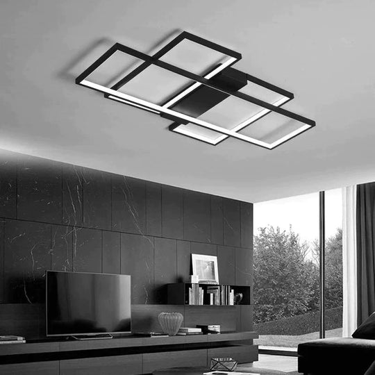 Modern Led Ceiling Light Living Room Bedroom Dining Room Aluminum alloy Black&White Led Chandelier Ceiling Lamp Lighting Fixture