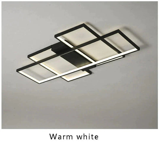 Modern Led Ceiling Light Living Room Bedroom Dining Aluminum Alloy Black&White Chandelier Lamp