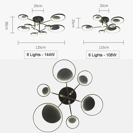 Modern LED Ceiling Light Living Room Lighting Fixture Bedroom Kitchen Surface Mount Ceiling Lamp Remote Control