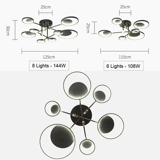 Modern Led Ceiling Light Living Room Lighting Fixture Bedroom Kitchen Surface Mount Lamp Remote