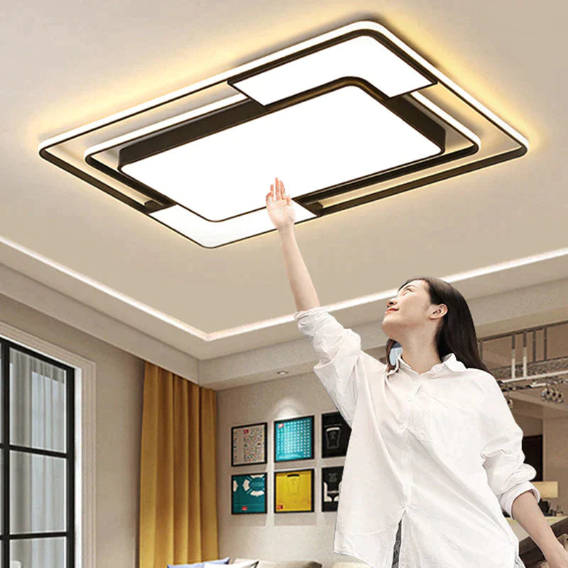 Modern Led Ceiling Light With Remote Control For Living Room Bedroom Surface Mounted Lights White