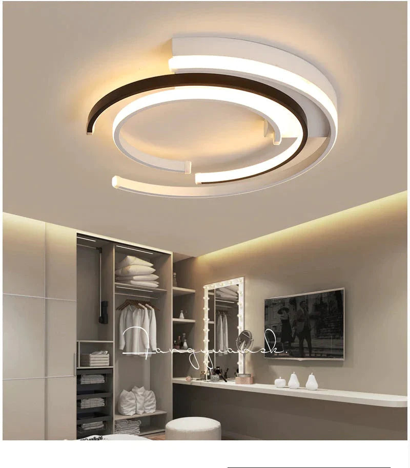 Modern LED Ceiling Lights Living room Bedroom lustre de plafond moderne luminaire plafonnier White Black LED Ceiling Lamp