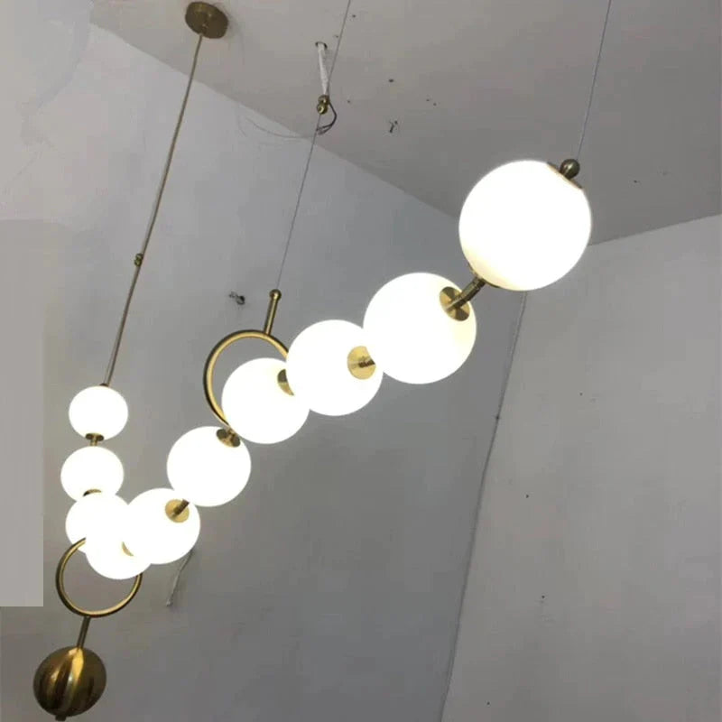 Modern LED Glass Lampshade Pendant Light Nordic Design Dining Room Hanging Lamp light fixtures Necklace Style LOFT Hanging light