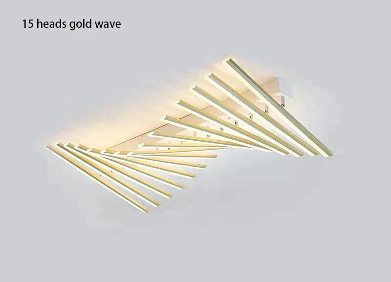 Modern Led Living Room Ceiling Lamp Simple Nordic Creative Square Line Restaurant Light In The