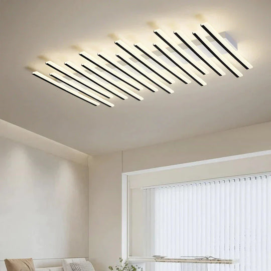 Modern led living room ceiling lamp simple Nordic creative square line restaurant light in the bedroom hall new lighting