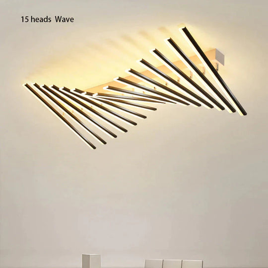 Modern led living room ceiling lamp simple Nordic creative square line restaurant light in the bedroom hall new lighting