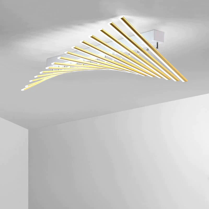 Modern led living room ceiling lamp simple Nordic creative square line restaurant light in the bedroom hall new lighting